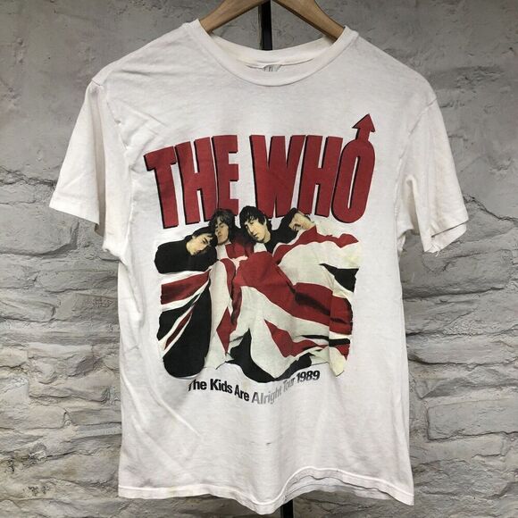 Vintage The Who Kids Are Alright Tour T-Shirt Sz Large 1989 White Single Stitch - Picture 1 of 8